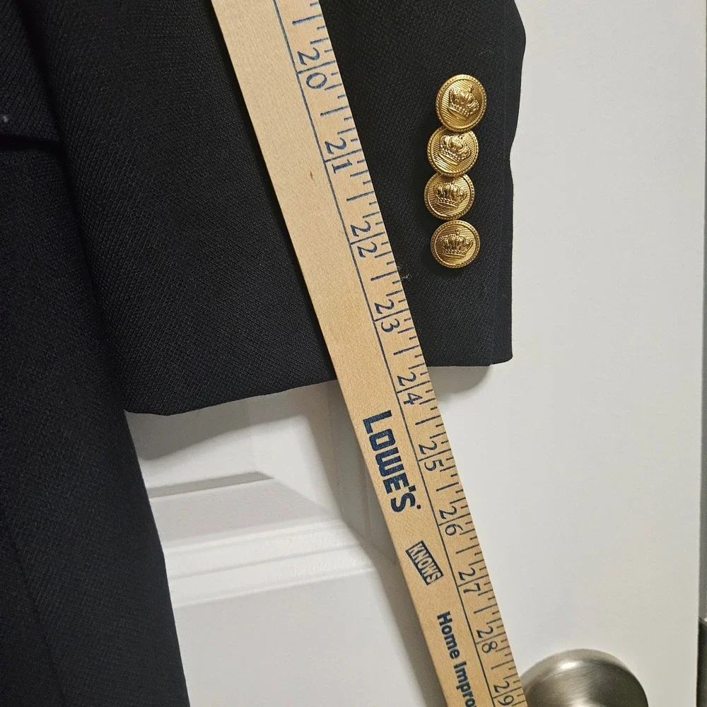 Hart Schaffner Marx Blazer Men 44R Navy Blue Gold Button Sport Coat Made in USA
